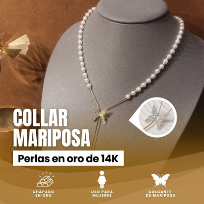 Collar Mariposa con Perlas