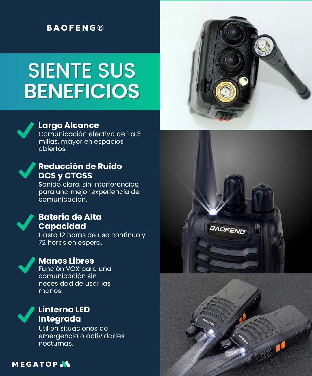 Baofeng: Walkie-Talkie 10KM - Compra 1 Recibe 1 Gratis